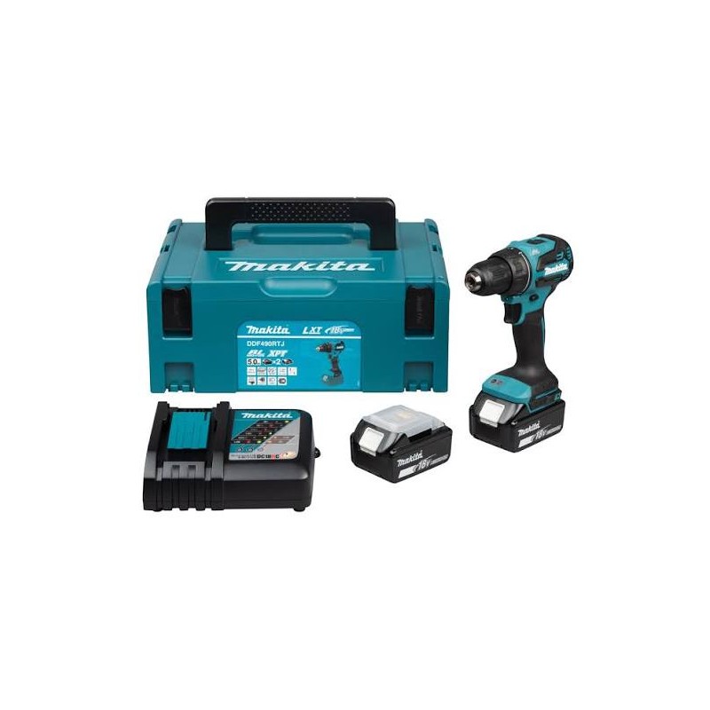 Perceuse visseuse 18 V Li-Ion 5 Ah BL1850B Ø 13 mm MAKITA | DDF490RTJ