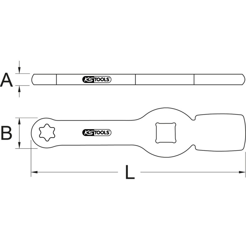 Clé à chocs TORX E 3/4''  avec 2 surfaces d'impact, E20 - KSTools | 517.0910