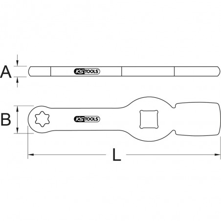 Clé à chocs TORX E 3/4''  avec 2 surfaces d'impact, E20 - KSTools | 517.0910