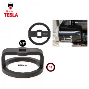 Clé de filtre à huile 1/2''  pour Tesla, Ø 63,8 mm / 14 surfaces - KSTools | 150.9469
