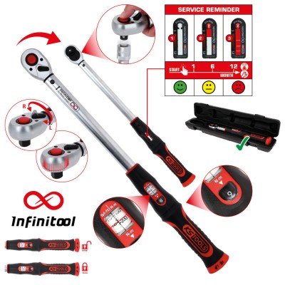 Clé dynamométrique INFINITOOL 3/4'' à cliquet réversible , 150-750 Nm - KSTools | 516.9093