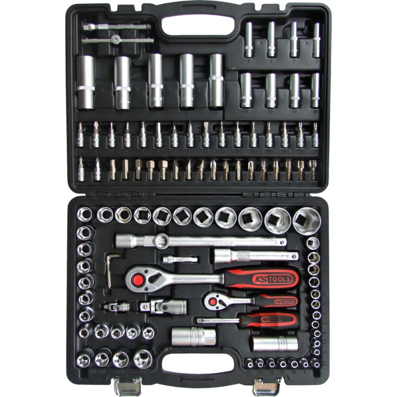 Coffret de douilles 1/4'' + 1/2'', 108 pcs. - KSTools | 911.0708