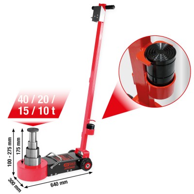 Cric hydropneumatique Performance, 40/20/15/10 t - KSTools | 160.1085