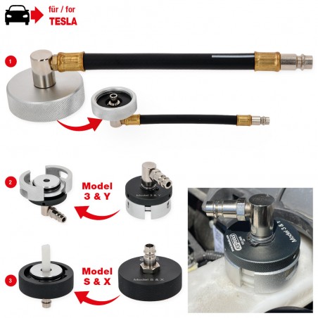 Jeu d’adaptateurs pour la purge des freins pour Tesla, 3 pcs - KSTools | 160.0695