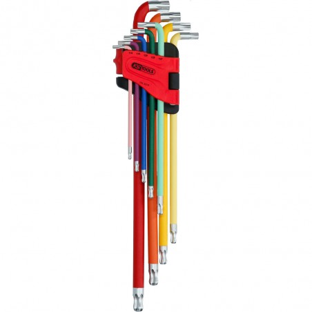 Jeu de clés TORX coudées à têtes sphériques, très longues, 9 pcs. - KSTools | 151.5210
