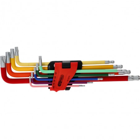 Jeu de clés TORX coudées à têtes sphériques, très longues, 9 pcs. - KSTools | 151.5210