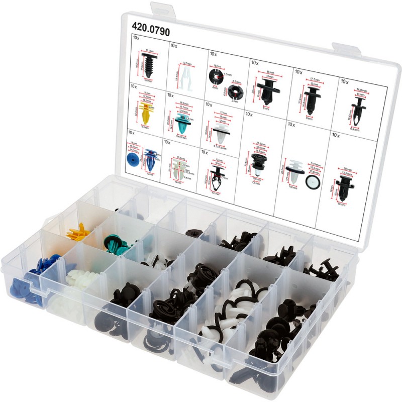 Jeu de clips de fixation - Tesla, 150 pcs - KSTools | 420.0790