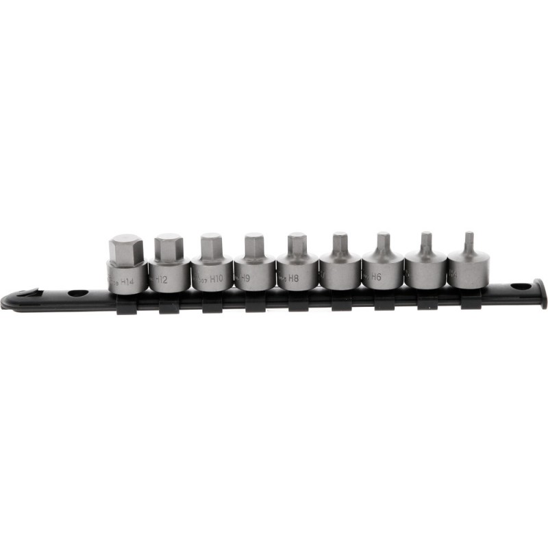 Jeu de douilles à embout 3/8''  à 6 pans creux, courtes, 9 pcs, 4-14 mm - KSTools | 917.4000