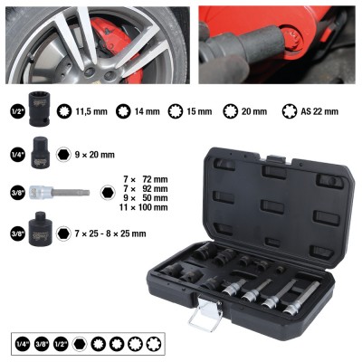 Jeu de douilles pour étriers de freins, 12 pcs - KSTools | 150.2400