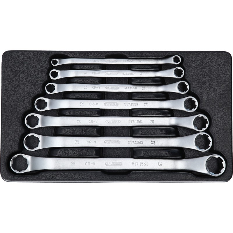 Jeux de clés polygonales RESCUEpower, coudée 7 pcs 6-19 mm - KSTools | 517.1555