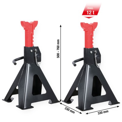 Lot de 2 chandelles à crémaillère Performance, 12 t - KSTools | 160.1260