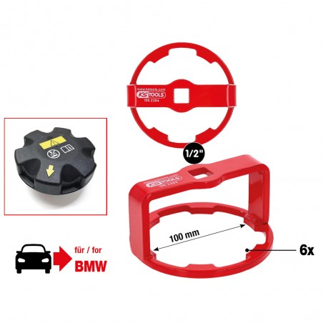 Outil de desserrage du bouchon de radiateur 1/2'' pour BMW - KSTools | 150.2384