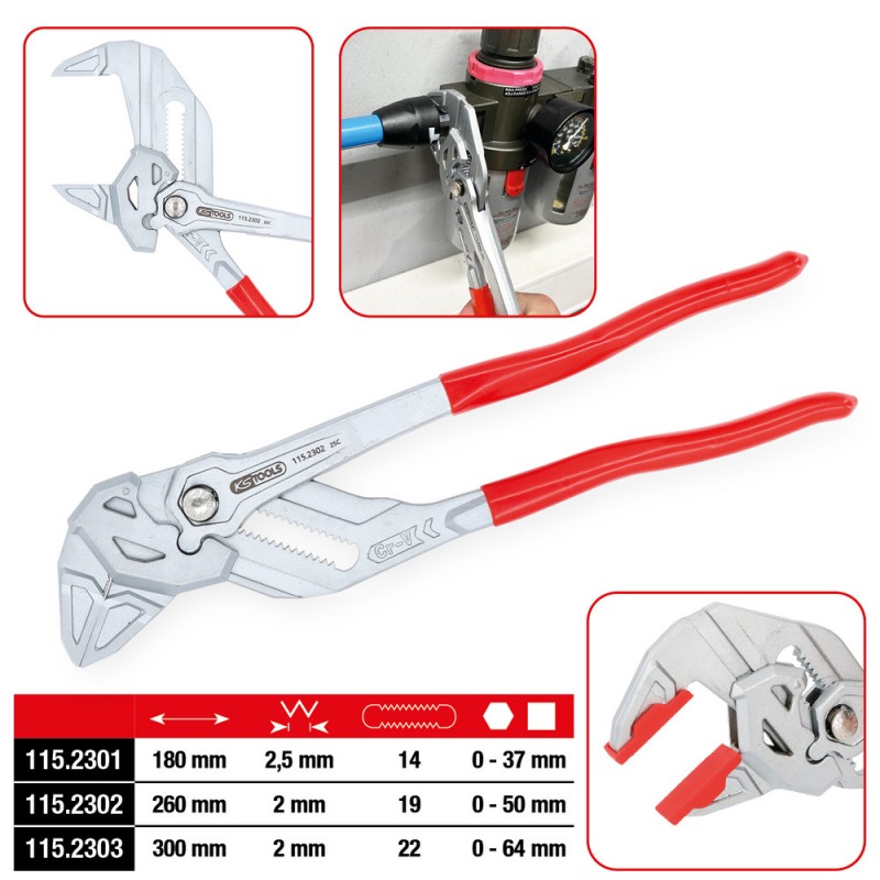 Pince-multiprises avec mors de protection, 260 mm - KSTools | 115.2302