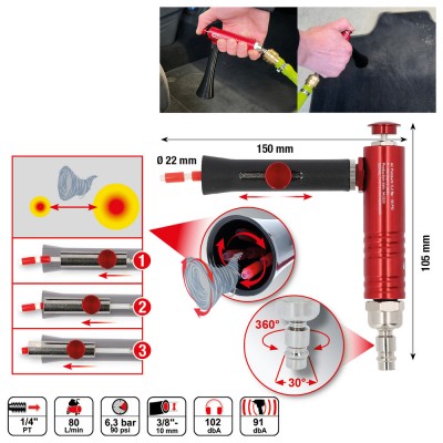 Pistolet de soufflage d’air comprimé avec buse réglable - KSTools | 515.5575