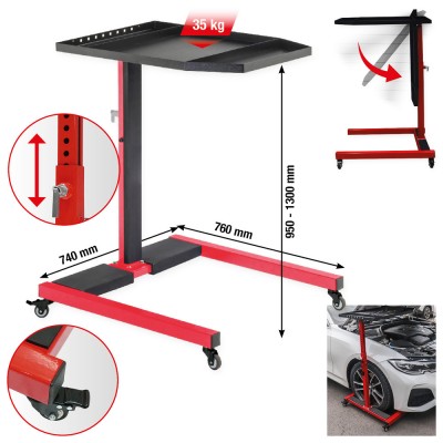Table de dépose universelle Performance, réglable en hauteur, max. 35 kg - KSTools | 160.0215