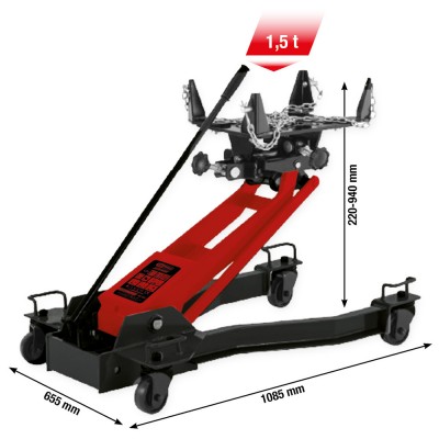 Vérin de fosse hydraulique Performance  avec plaque de fixation réglable, 1,5 t - KSTools | 160.1335