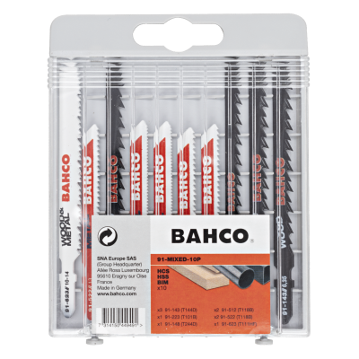 Jeu lame scie Métal bois 10PC - Bahco | 91-MIXED-10P