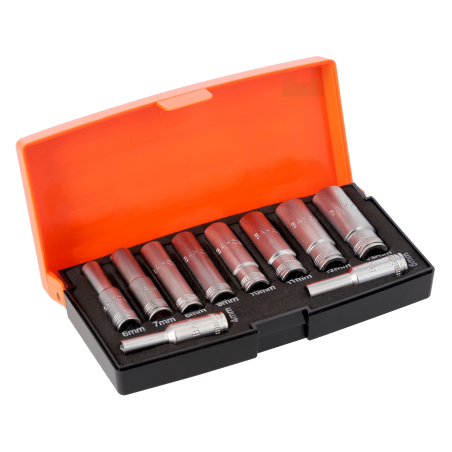 Jeu de douille longue 1/4 x10 - Bahco | S0810L