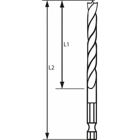 2608595523 Mèche à bois hélicoïdale, queue six pans 1/4" Accessoire Bosch pro outils