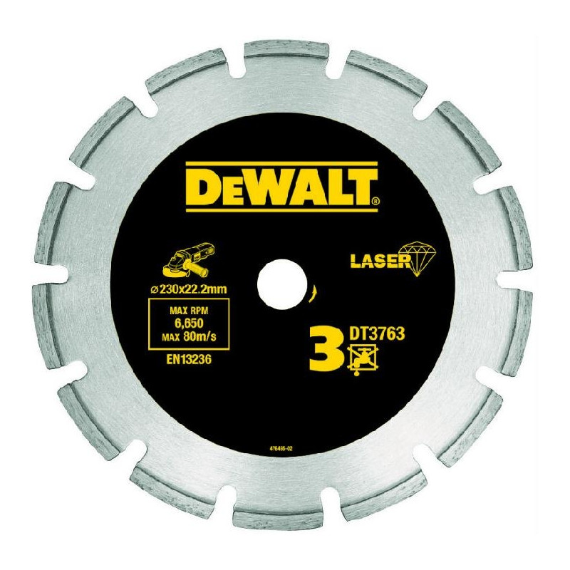 Disque diamant segmenté 125mm pour matériaux abrasifs/béton DEWALT | DT3761 