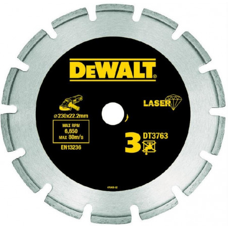 Disque diamant segmenté 125mm pour matériaux abrasifs/béton DEWALT | DT3761 