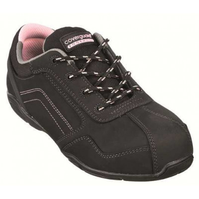 Chaussures de sécurité RUBIS Low S3 - composite nubuck noir et coutures rose - Coverguard | 9RUBL